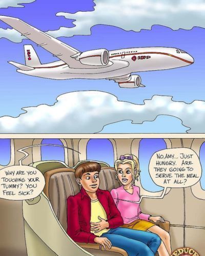 Amanda avontuur op een vliegtuig