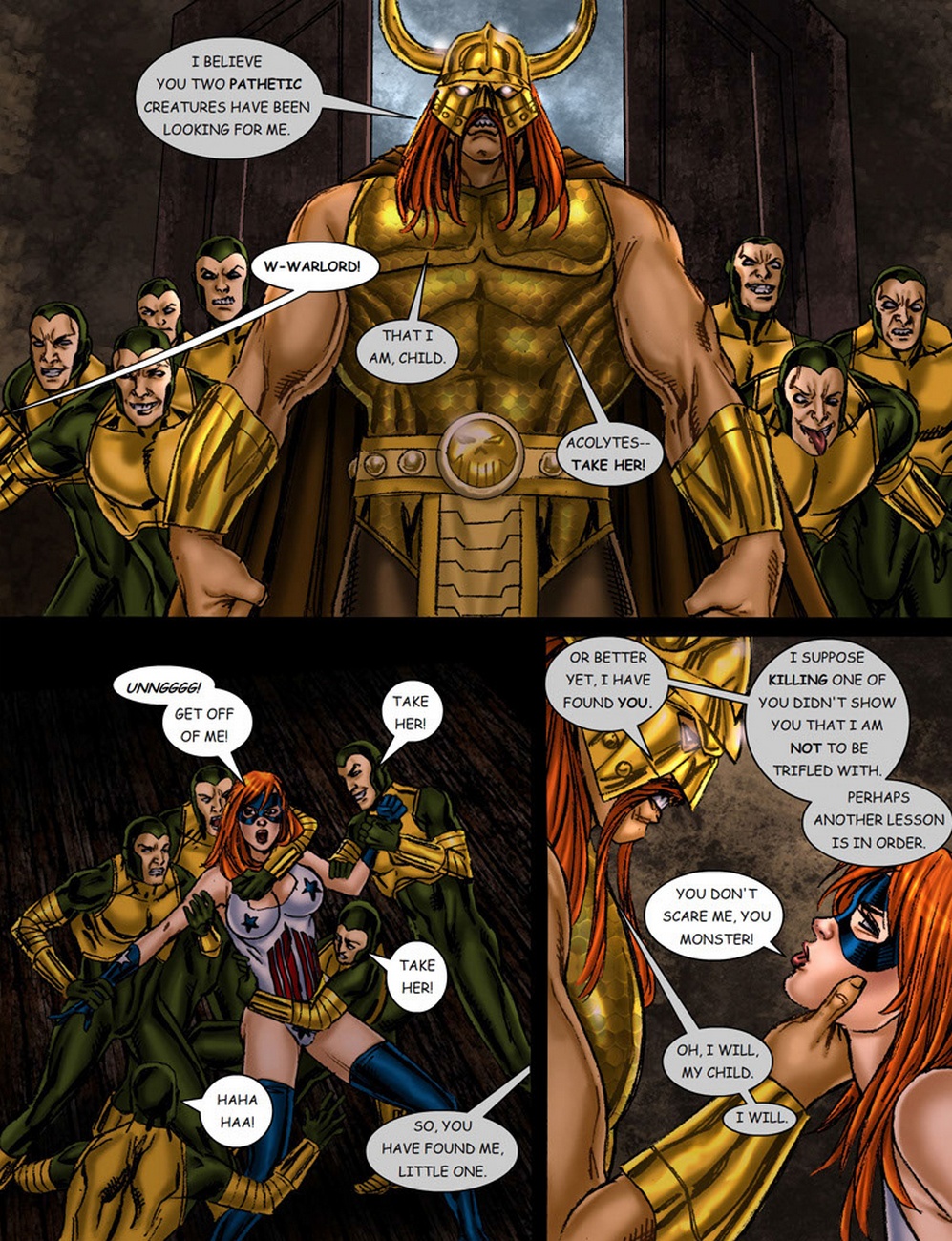 9 superheroines vs warlord 1