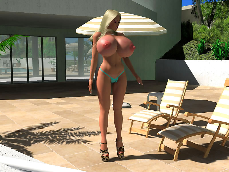 gwiazda porno 3d sexy busty Blondynka w Bikini opalać na świeżym powietrzu część 417