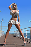 gros seins 3d blonde Babe montre Son énorme Seins en vertu de bikini à l'extérieur PARTIE 472