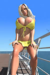 gros seins 3d blonde Babe montre Son énorme Seins en vertu de bikini à l'extérieur PARTIE 472