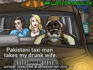 illustratedinterracial pakastani taxi người đàn ông