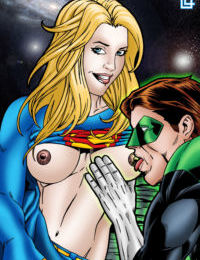 Vert lanterne et supergirl ont Un cosmique baise