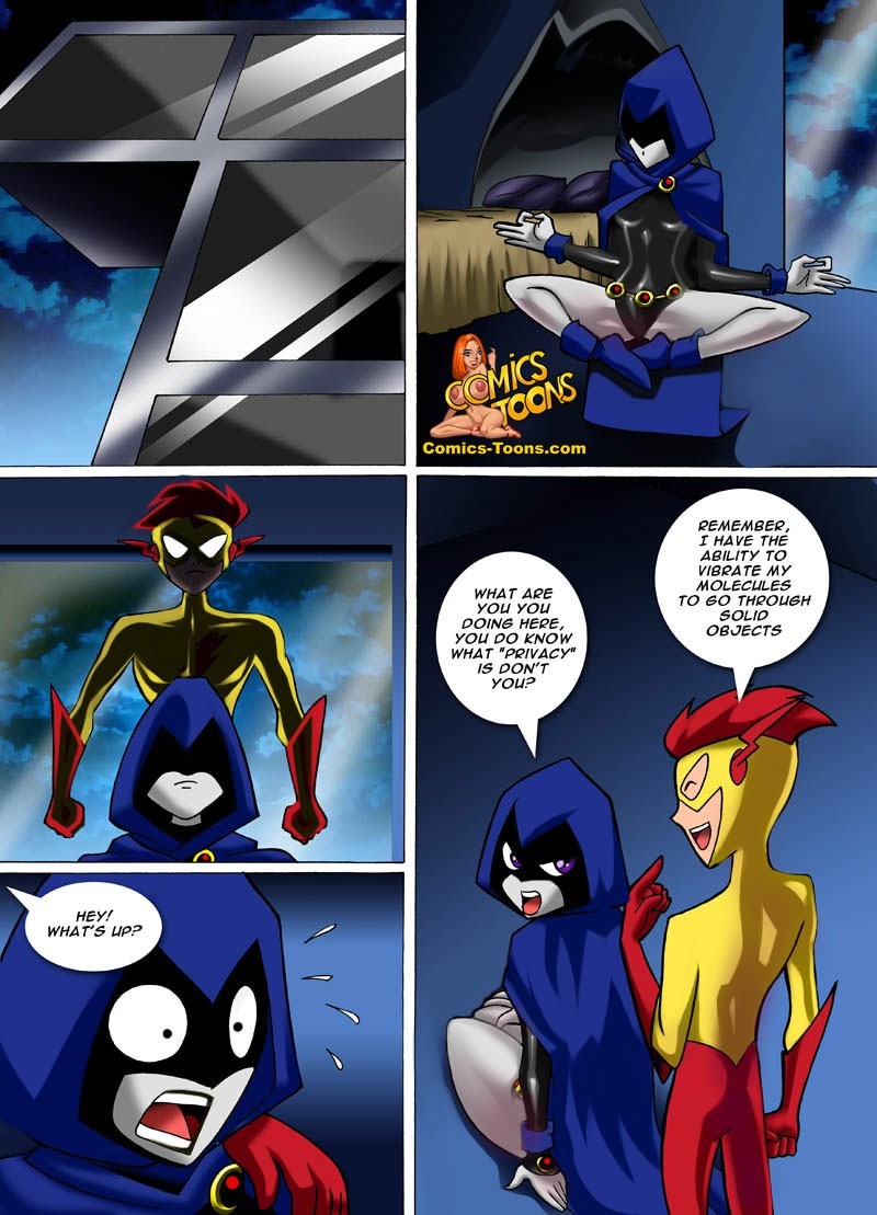 Adolescente titanes Comic raven vs flash