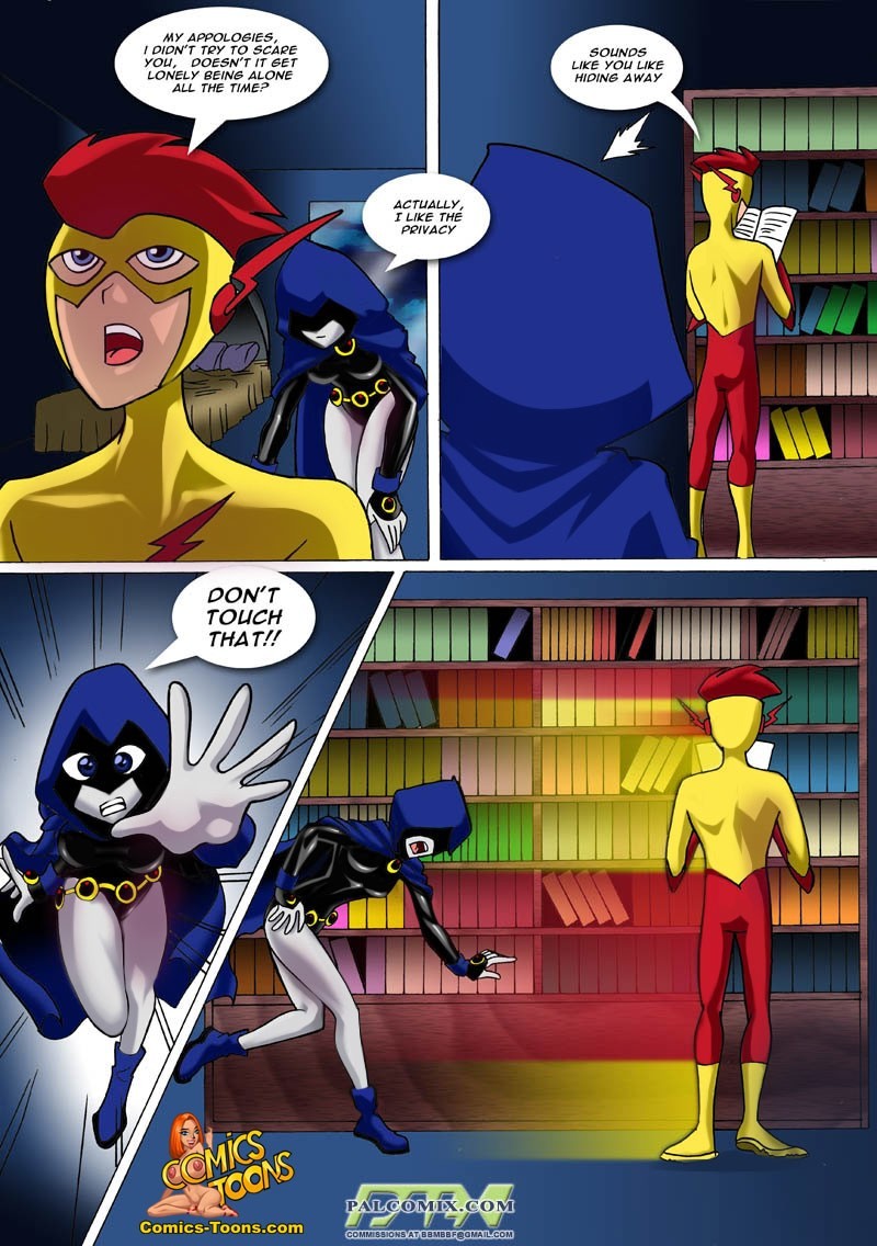 teen titãs Quadrinhos raven vs flash