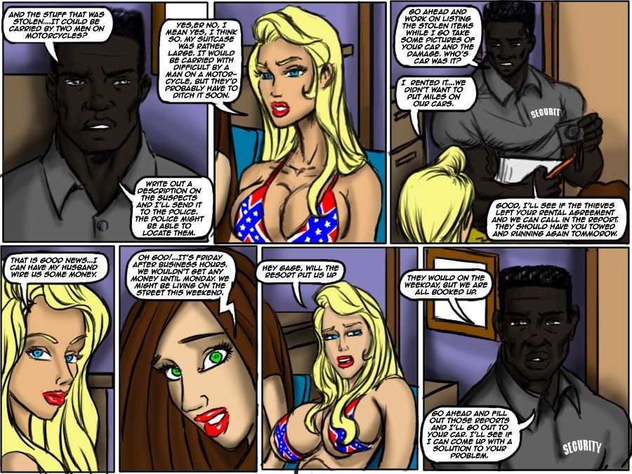 Flag Girls- Illustrated interracial