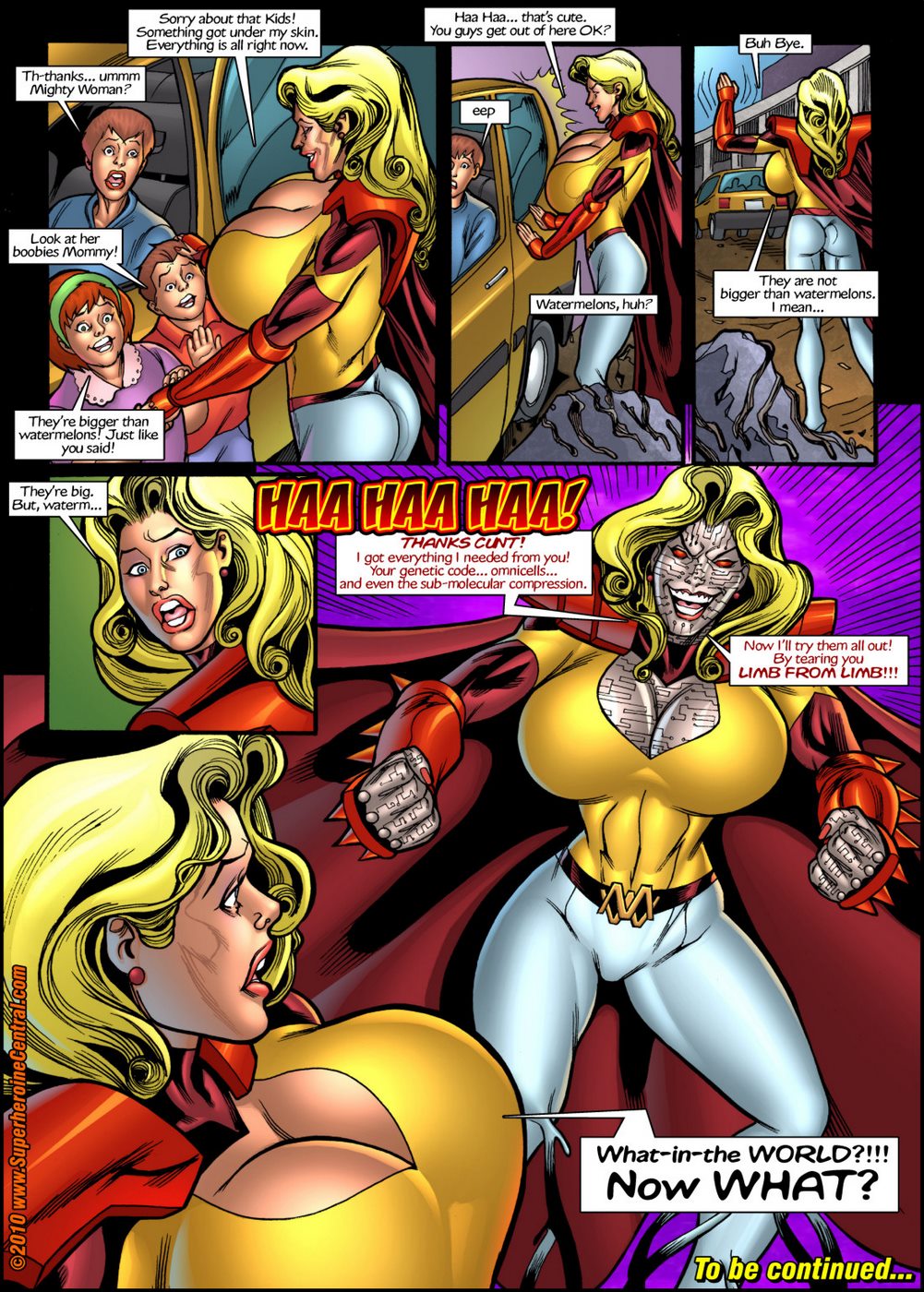 mighty Frau prime in primäre Ziel Superheldin Zentrale