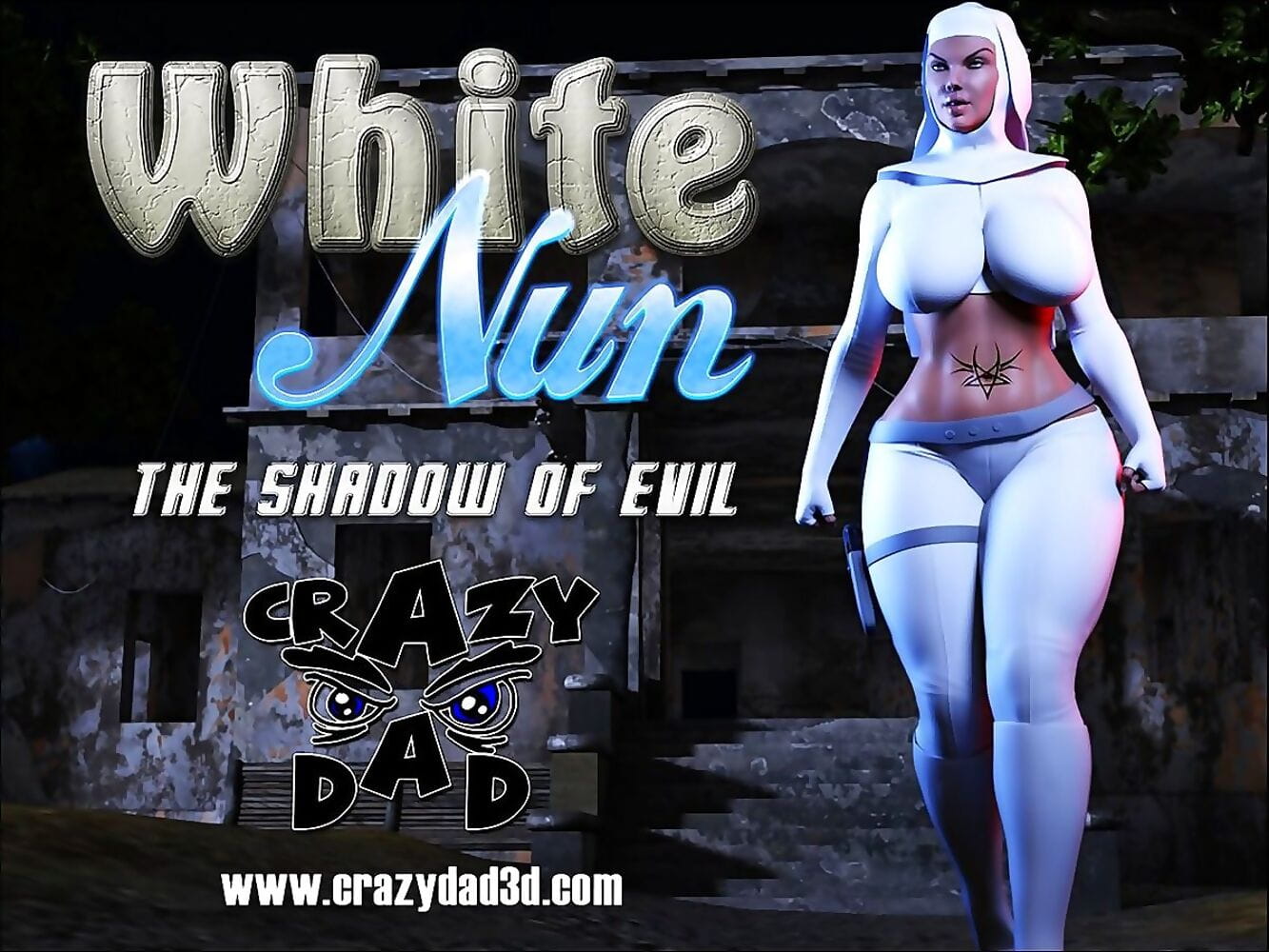 crazydad3d bianco Nun il ombra di male